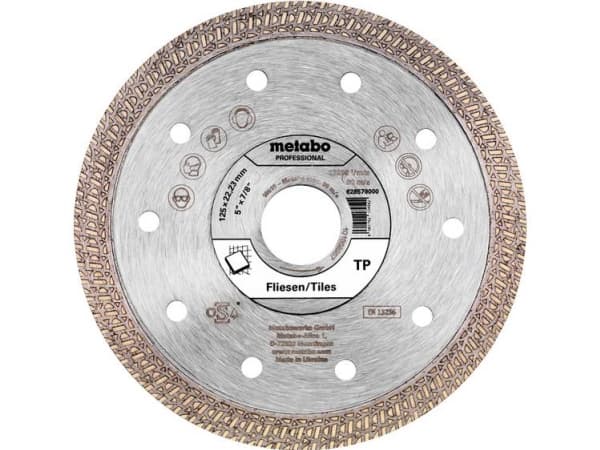 Metabo 628579000, Naturstein, Porselen, Flis, 12,5 cm, 2,22 cm, Polykrystallinsk diamant (PCD), 12200 RPM, 1 stykker