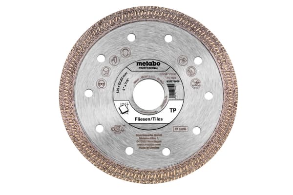 Metabo 628579000, Luonnonkivi, Posliini, Laatta, 12,5 cm, 2,22 cm, Monikiteinen timantti (PCD), 12200 RPM, 1 kpl