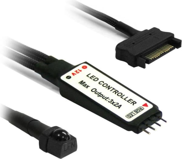 Nanoxia NXRGBC, Trådlös, Svart, Vit, Knappar, IR trådlös, 12 V, 3x 2 A
