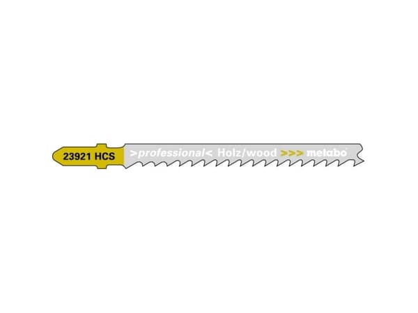 Metabo 623921000, Figursågblad, Spånskiva, Hårt träslag, Mjuka träslag, Plywood med träkärna, Stål med hög kolhalt (HCS), Svart, Gul, 7,4 cm, 4 mm