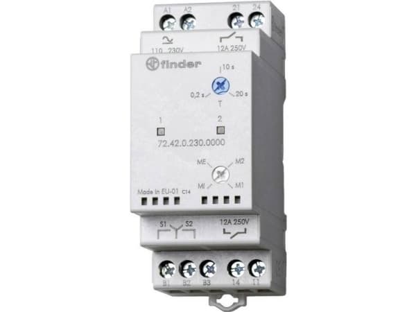 Finder pump omkopplingsrelä 72.42.0.230.0000 110 - 240 V DC/AC, 2 oberoende NO-kontakter (72.42.0.230.0000)