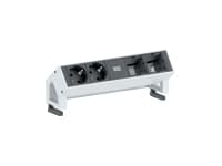 Bachmann 2x Schuko 2x Custom Modules RAL9010, Typ F, Gjuten aluminium, Plast, Svart, Vit, Gjuten aluminium, Plast, 2 AC-utgångar