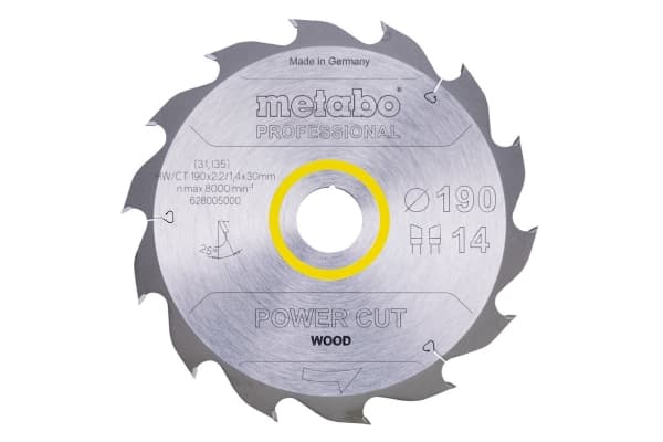 Metabo 628005000, Hårt träslag, Trä med spik, 19 cm, 3 cm, 1,4 mm, 2,2 mm, KS 66 / KS 66 Plus / KSE 68 Plus / KS 66 FS