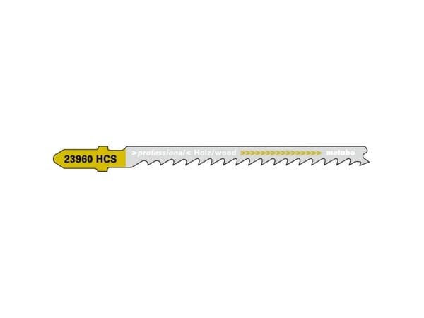 Metabo 623960000, Figursågblad, Spånskiva, Hårt träslag, Plywood, Mjuka träslag, Stål med hög kolhalt (HCS), Svart, Gul, 7,4 cm, 4 mm