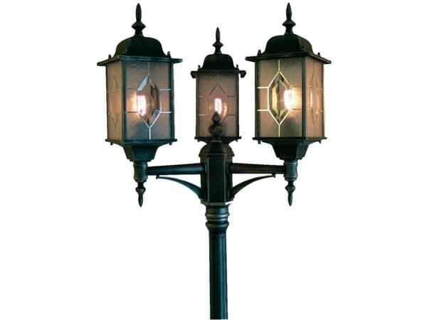 Konstsmide 7244-759, Svart, Gjuten aluminium, IP43, E27, 3 lampor, AC