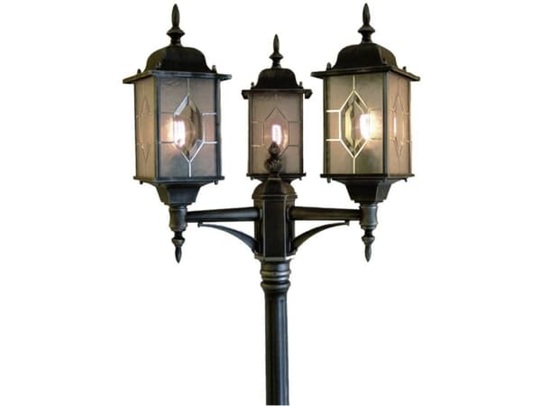 Konstsmide 7244-759, Svart, Gjuten aluminium, IP43, E27, 3 lampor, AC