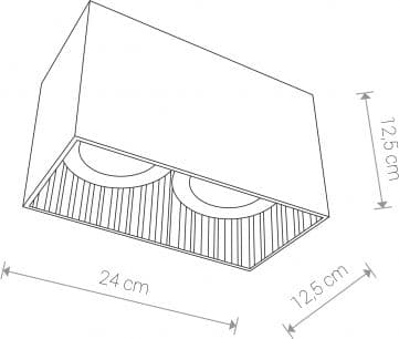 Taklampe Nowodvorski Plafon Nowodvorski Groove 9383 taklampe spot 2X75W GU10 ES111 hvit