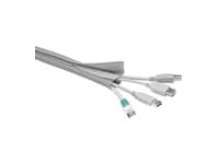 MicroConnect - Kabelhölje med hake och slingfästare - 1.8 m - silver