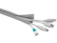 MicroConnect - Kabelhölje med hake och slingfästare - 1.8 m - silver
