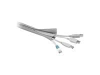 MicroConnect - Kabelhölje med hake och slingfästare - 1.8 m - silver