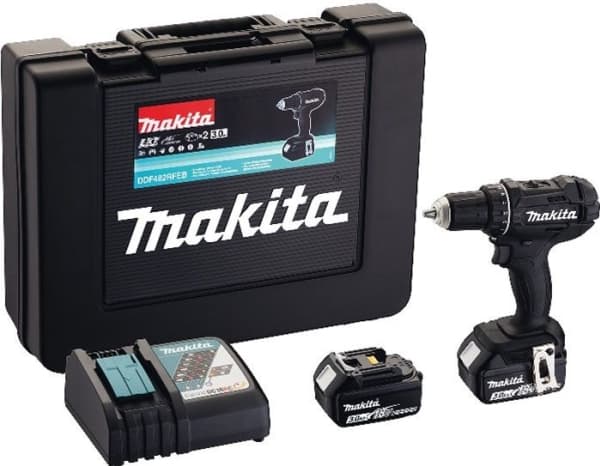 Makita DDF482RFEB - Drill/driver - trådløs 13 mm - 62 N·m - 2 batterier - 18 V