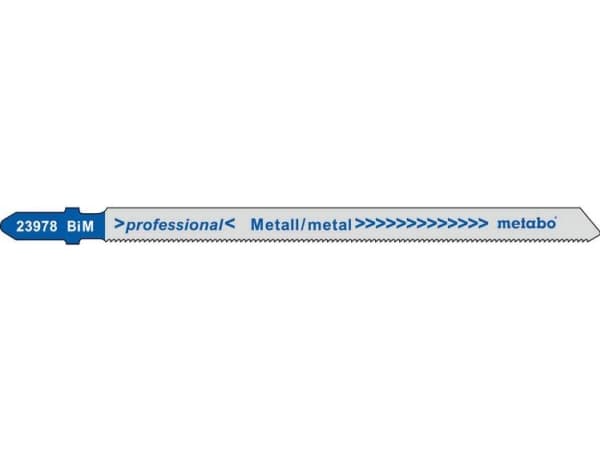 Metabo 623978000, Figursågblad, Icke-järnmetaller, Smårgåsmaterial, Metallplåt (tunn), Bimetall, Blå, Grå, 10,6 cm, 1,1 mm