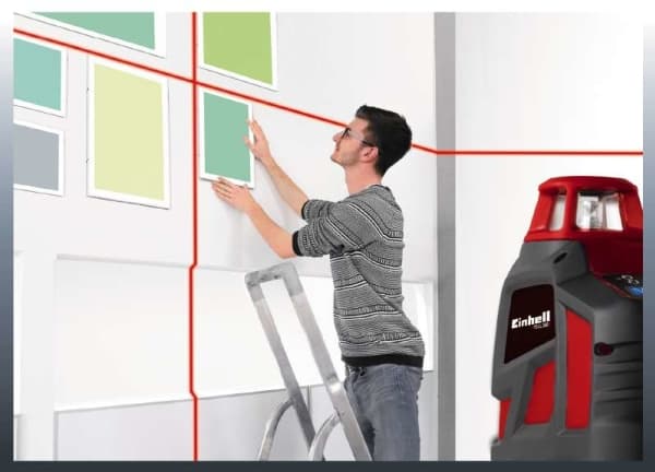 Einhell TE-LL 360, 20 m, 0,4 mm/m, 4°, 650 nm (<1 mW), Linjevater, Sort, Rød, Sølv