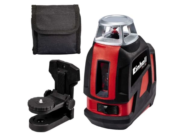 Einhell TE-LL 360, 20 m, 0,4 mm/m, 4°, 650 nm (<1 mW), Linjevater, Sort, Rød, Sølv