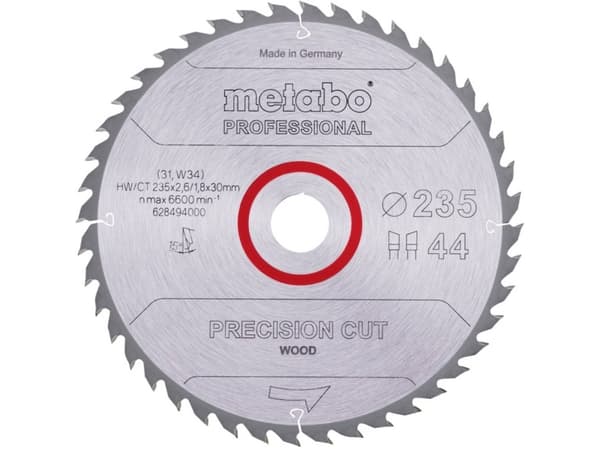 Metabo 628494000, Lastulevy, kovapuu, MDF, vaneri, 23,5 cm, 3 cm, 1,8 mm, 6600 rpm, 2,6 mm, 2,6 mm