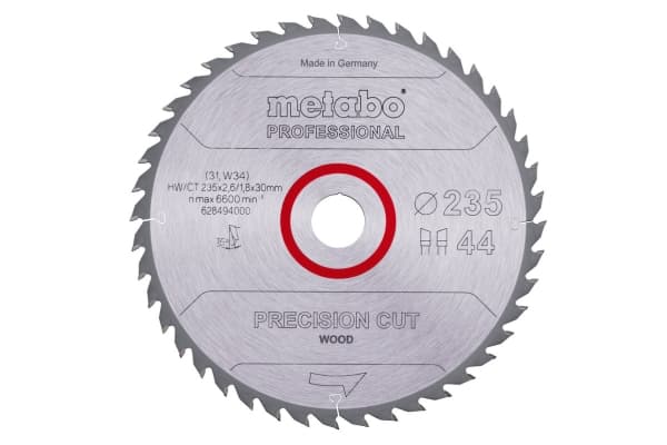 Metabo 628494000, Lastulevy, kovapuu, MDF, vaneri, 23,5 cm, 3 cm, 1,8 mm, 6600 rpm, 2,6 mm, 2,6 mm