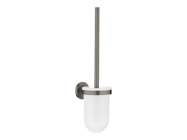 Grohe Essentials væghængt toiletbørste med holder i glas - Børstet Hard Graphite