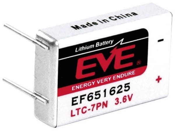 EVE EF651625 Specialbatteri LTC-7PN U-loddeben Lithium 3.6 V 750 mAh 1 stk