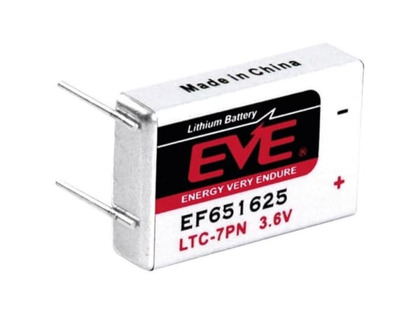 EVE EF651625 Specialbatteri LTC-7PN U-loddeben Lithium 3.6 V 750 mAh 1 stk