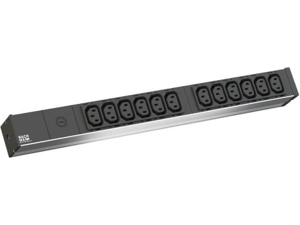 Bachmann IT PDU Basic - Kraftdistributionsenhet (kan monteras i rack) - AC 230 V - 1-fas - ingång: IEC 60320 C14 - utgångskontakter: 12 (power IEC 60
