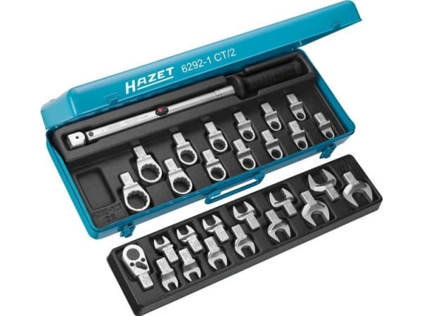 HAZET 6292-1CT/28, Torque wrench end fitting, Musta, Sininen, 28 kpl