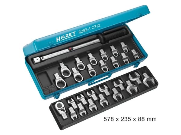 HAZET 6292-1CT/28, Torque wrench end fitting, Musta, Sininen, 28 kpl