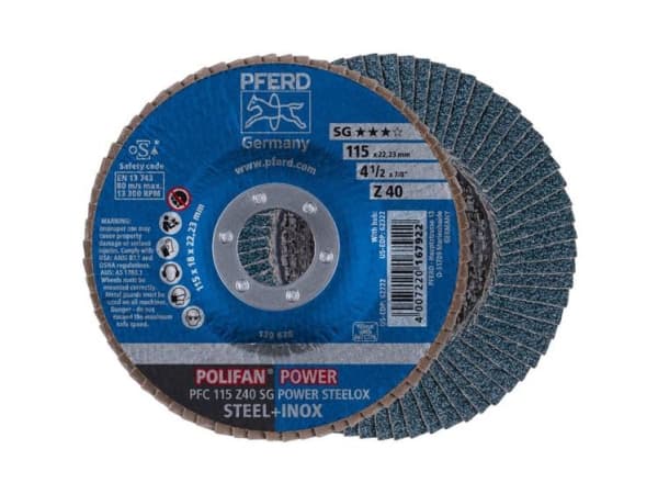 PFERD PFC 115 Z 40 SG POWER STEELOX, Metalli, 13300 RPM, 11,5 cm, 10 kpl