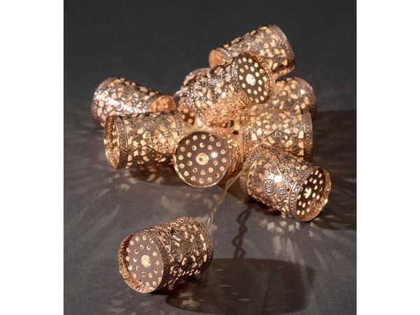Konstsmide 3137-603 Motiv ljuskedja Cylinder Interiör Batteridrift Antal glödlampor 10 LED (RGB) Varmvit Belyst Längd: 0,9 m