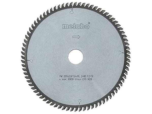Metabo 628087000, Gjuten aluminium, brons, Spånskiva, Laminat, MDF, Plast, Trä, 25 cm, 3 cm, Tungsten Carbide Tipped (TCT), 1,8 mm, 6100 RPM