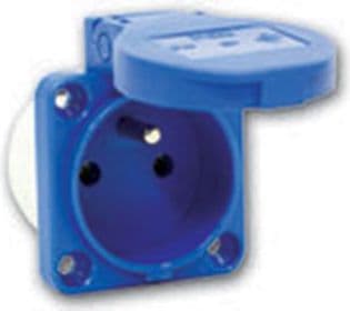 PCE Panel socket 10/16A 2P + Z 230V 50 x 50 blue IP54 (108-0bc)