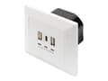 Pikkukuva 2 / 5: Digitus DA-70618, 2 x USB A + 1 x USB C, Valkoinen, Teho, 250 V, 50 Hz, 5 V