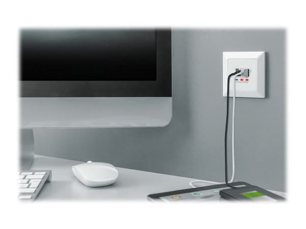 DIGITUS DA-70618 - USB-uttag - USB, USB typ C - 2 USB-uttag, 1 USB-C-uttag - 3.1 A - RAL 9003, signalvit Vit