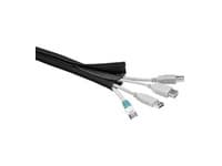 MicroConnect - Kabelhölje med hake och slingfästare - 1.8 m - svart