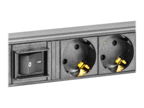 DELTACO GT-8513 - Effektband (kan monteras i rack) - 4000 Watt - ingång: power CEE 7/7 - utgångskontakter: 15 - 1U - 2 m sladd - svart