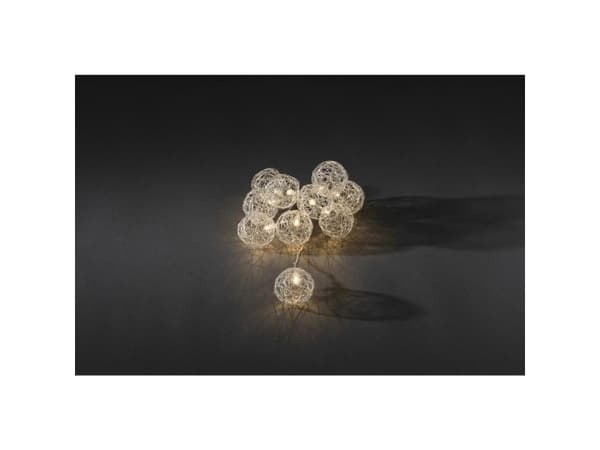 Konstsmide 3148-103 Motiv-lyskæde Kugle Indvendigt Batteridrevet Antal pærer 16 LED (RGB) Varmhvid Oplyst Længde: 2.25 m