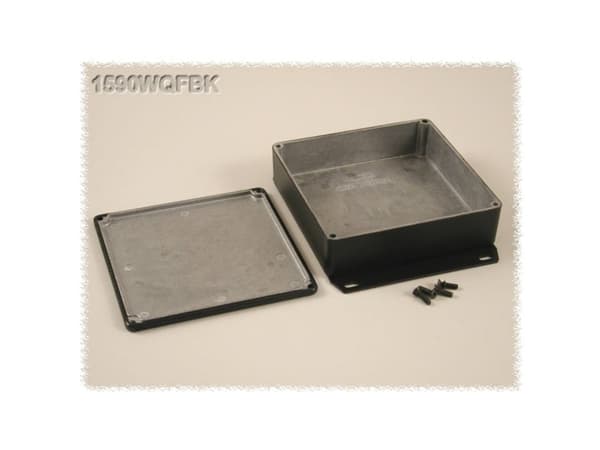 Hammond Electronics 1590WQFBK Universalskåp 120 x 120 x 34 Aluminium Svart 1 st