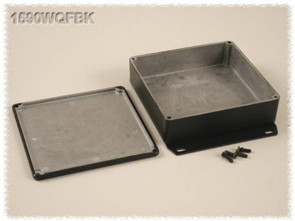 Hammond Electronics 1590WQFBK Universalskåp 120 x 120 x 34 Aluminium Svart 1 st