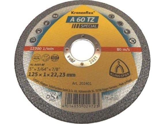 FLEX SHIELD 41 125x1.0x22.2 A 60 TZ SPECIAL KLINGSPOR ( pakkaus - 25 kpl) 202401