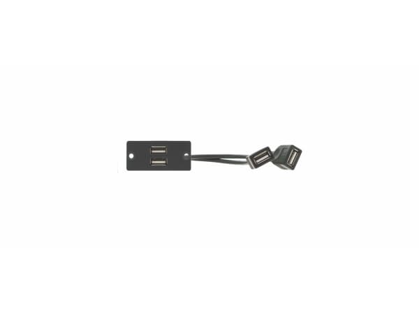 Kramer Electronics WU-2AA, Svart, Skruvlös, Varje varumärke, 2x USB, 1 styck