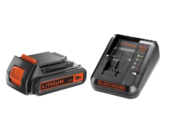 Black & Decker Power Connect - Batterilader + batteri - Li-Ion - 1.5 Ah - 1 x batterier lader - 1 A - for BLACK+DECKER BCD003, BDCDC18, BDCDS18, BDCR