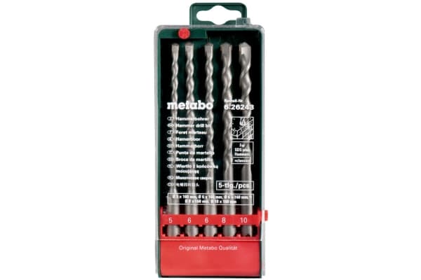 Metabo 626243000 Set med betongspiralborrar 5 st 5 mm, 6 mm, 8 mm, 10 mm Total längd 160 mm 5 st