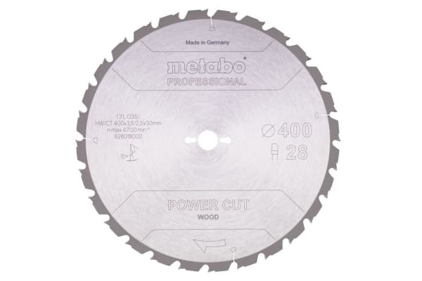 Metabo 628018000, Konstruksjons Tre med spiker, Tre, 40 cm, 3 cm, Tungsten Carbide Tipped (TCT), 2,5 mm, 4700 RPM