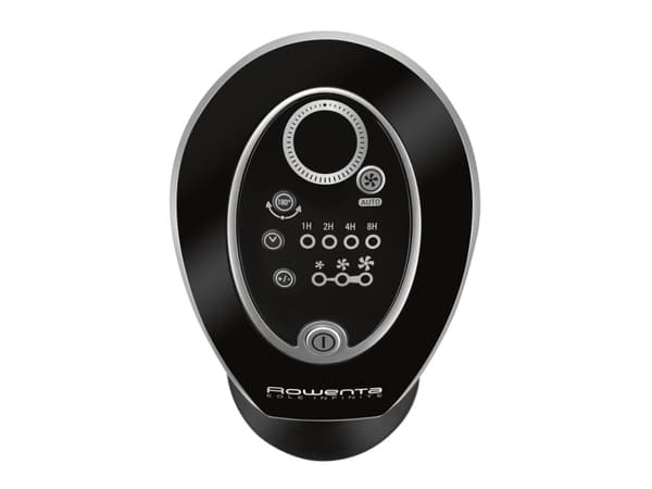 Rowenta Eole VU6670, Kotitaloustornituuletin, Musta, Hopea, Lattia, 45 dB, 180°, Painikkeet, Kosketus