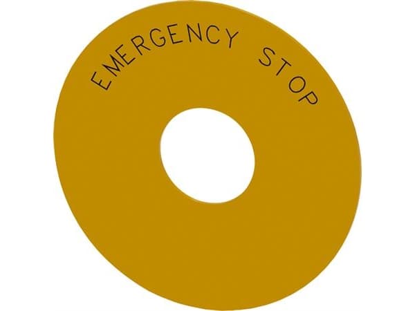 Siemens 3SU1900-0BC31-0DA0 Aluslaatat pyöreät (Ø) 75 mm EMERGENCY STOP Keltainen, musta 10 kpl