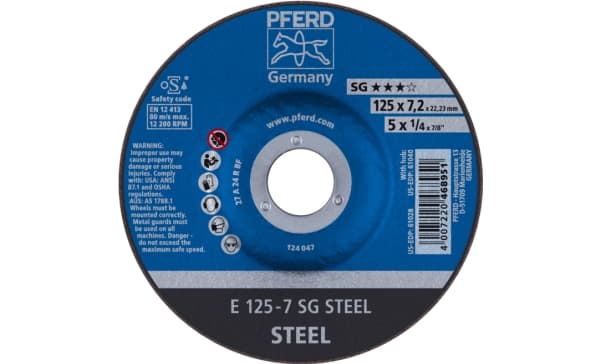 PFERD 62212626, Kutteskive, Stål, Alle merker, 2,22 cm, 12,5 cm, Blå