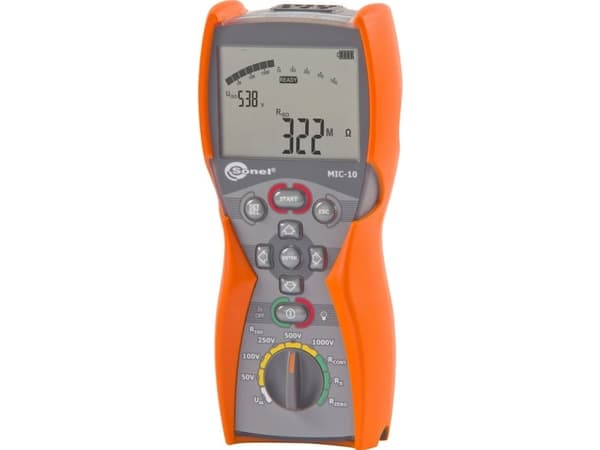 Sonel MIC-10 Isolationsmåler Kalibreret (ISO) 50 V, 100 V, 250 V, 500 V, 1000 V 10 GΩ