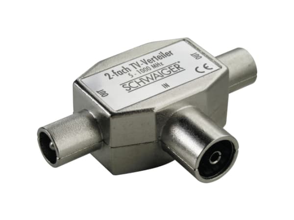 Schwaiger ASV42S 531, Kabelkniv, 75 O, 5 - 1000 MHz, Silver, Metall, 1 styck