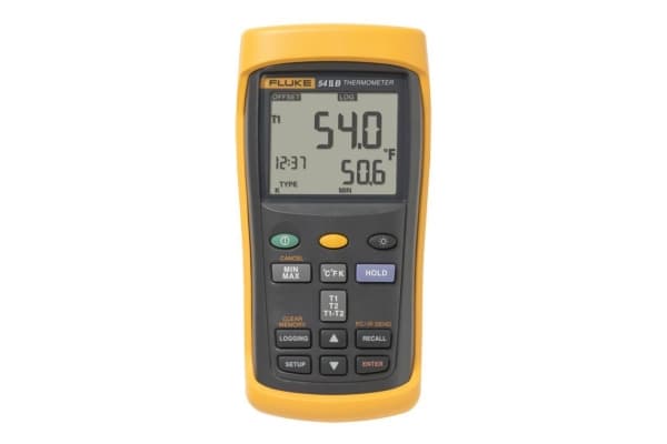 Fluke 54 II B, °C, Sort, Gult, AA, 1000 timer, 86 mm, 38 mm