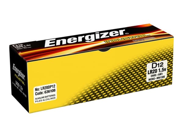Energizer Industrial - Batteri 12 x D - Alkalisk