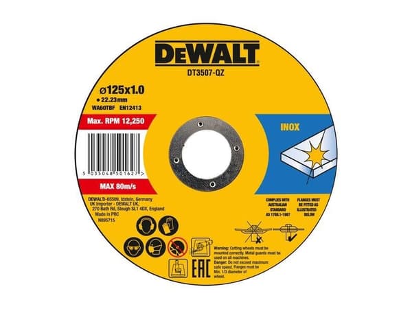DeWALT DT3507-QZ - Skärskiva - för rostfritt stål, inox steel - 10 delar - 125 mm